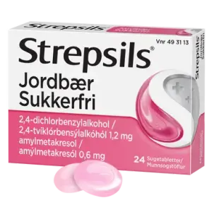 STREPSILS JORDBAER SUKKERFRI SUGETABLETTER